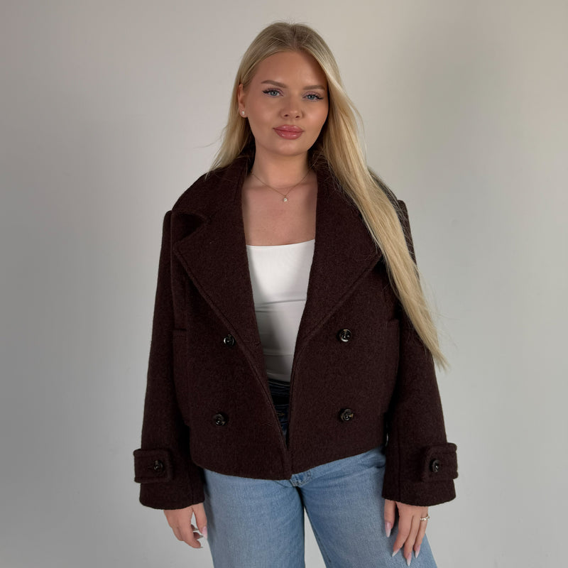 Kurtka zimowa ÉLLE WOOL Brązowa